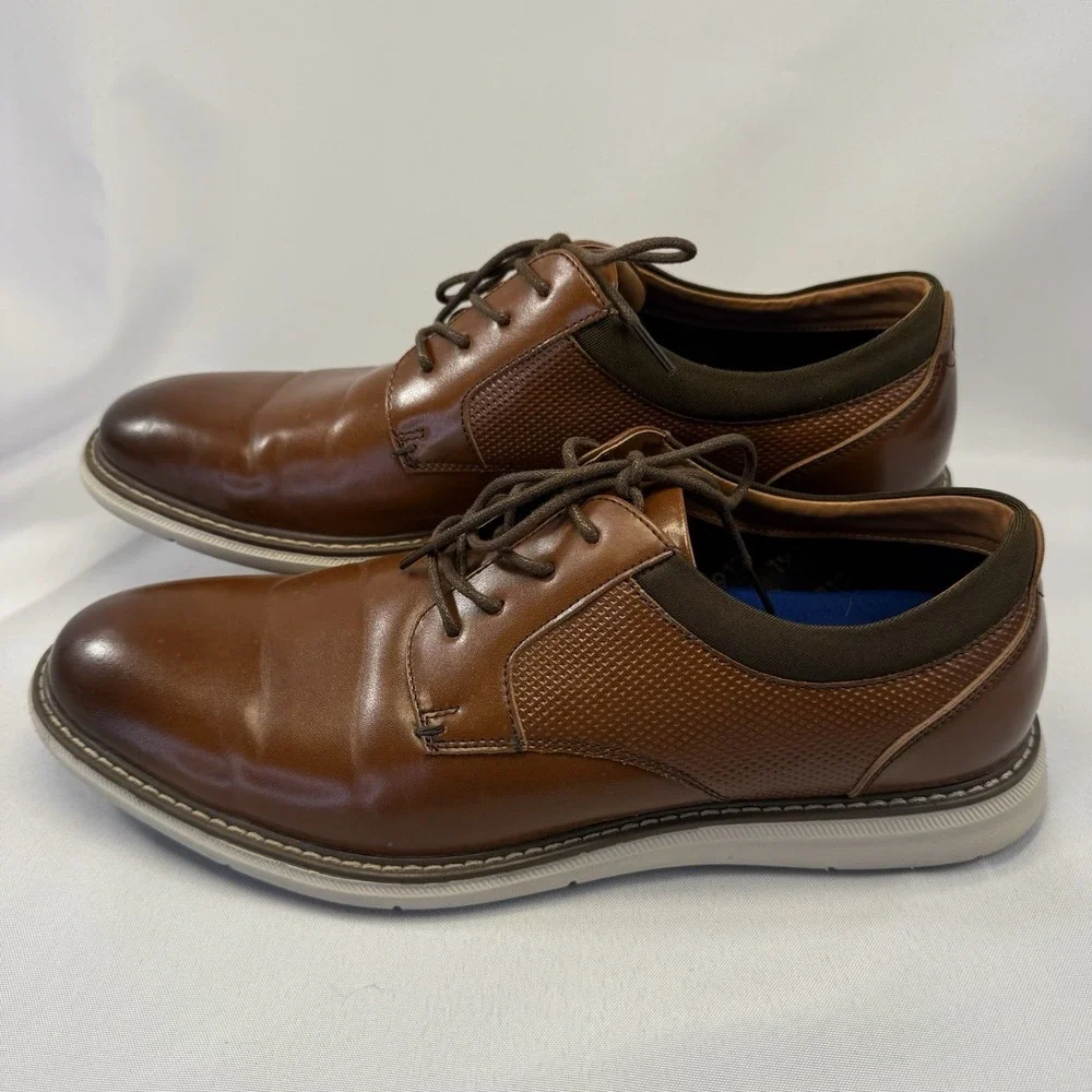 Nunn Bush Men's Chase Plain Toe Oxford Cognac Mens Size 11‎
